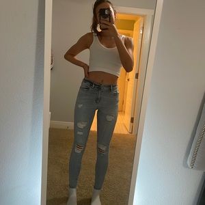 Light wash ripped jeans